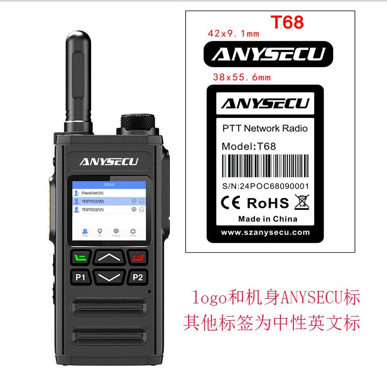 ANYSECU T68 Android 5.1 4G Network Radio With WIFI GPS POC Radio